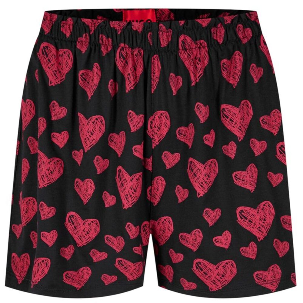 Hugo Womens/Ladies Nikka Hearts Pyjama Shorts / Red